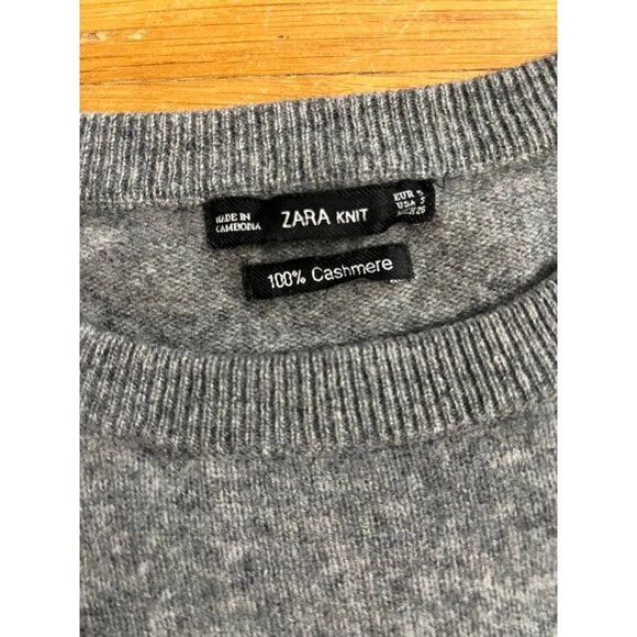 Zara Cashmere Collection Gray Knit Sweater Small A001567 - Picture 3 of 6
